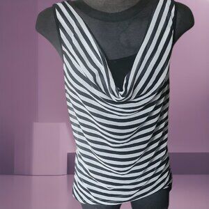Black and White Striped Women's Top